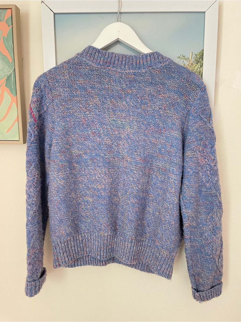 Sundance Marled Multicolor Button Cardigan Sweater Purple Pink Medium - Picture 6 of 6